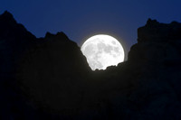Moon Behind Sea Stack