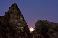 Moon Between Two Sea Stacks